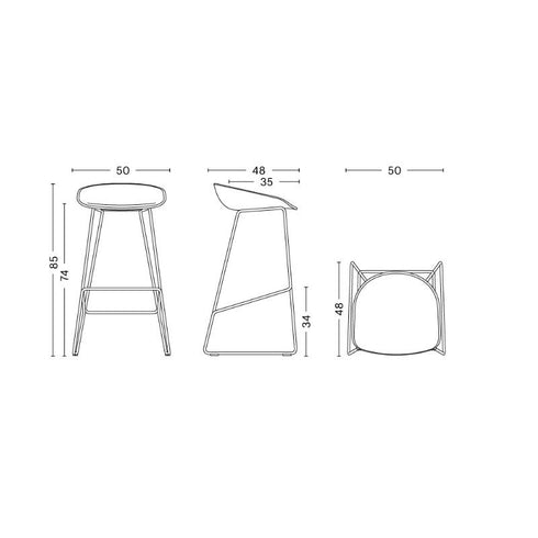 About a Stool AAS 38 Bar Stool High Black Base